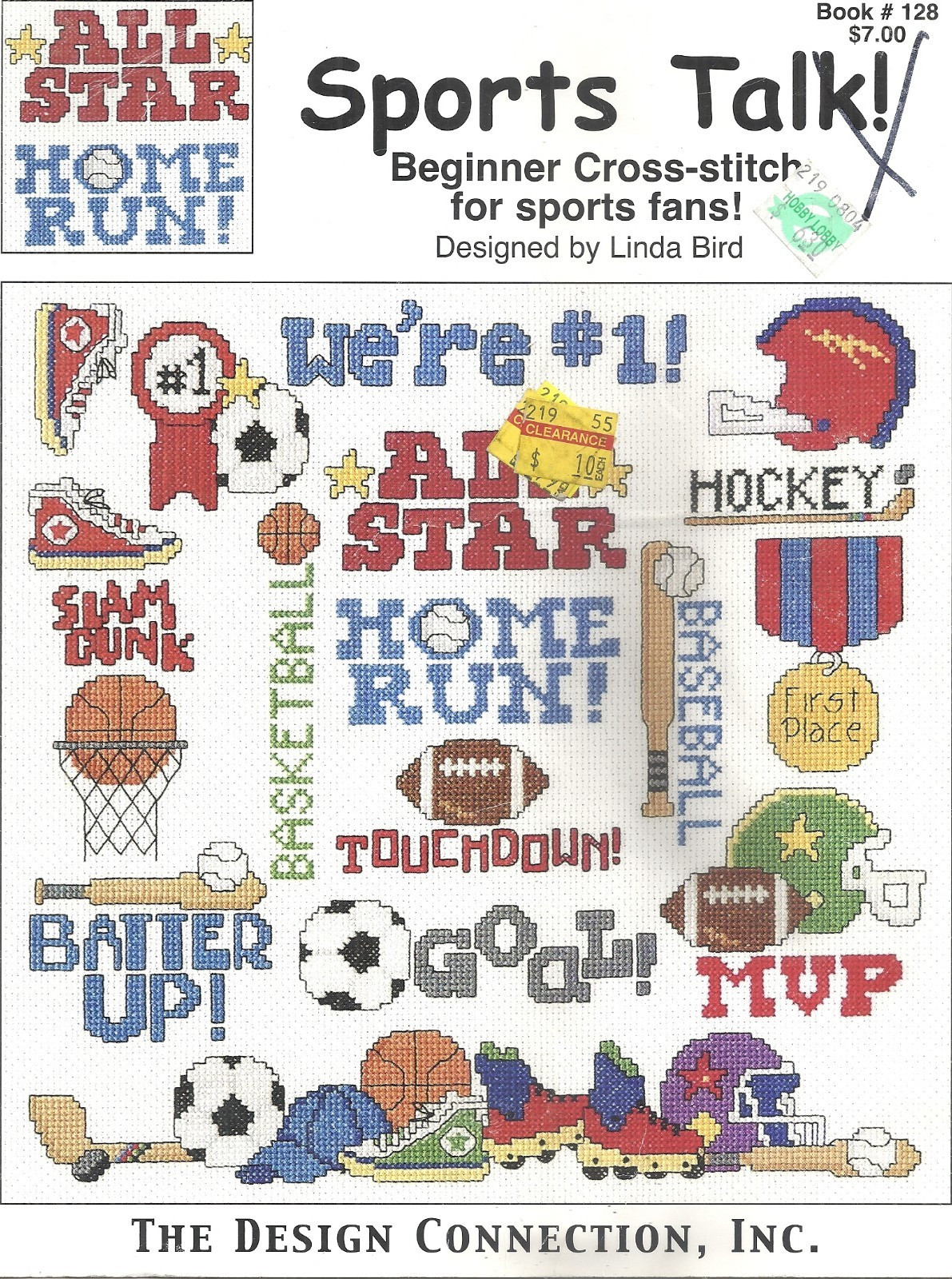 THE DESIGN CONNECTION, INC. SPORTS TALK CROSS STITCH LEAFLET #128 ©2003