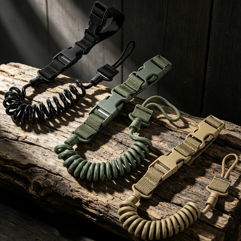 Tactical Handgun Lanyard Spring Sling Quick Release Pistol Safety Shooting Gear
