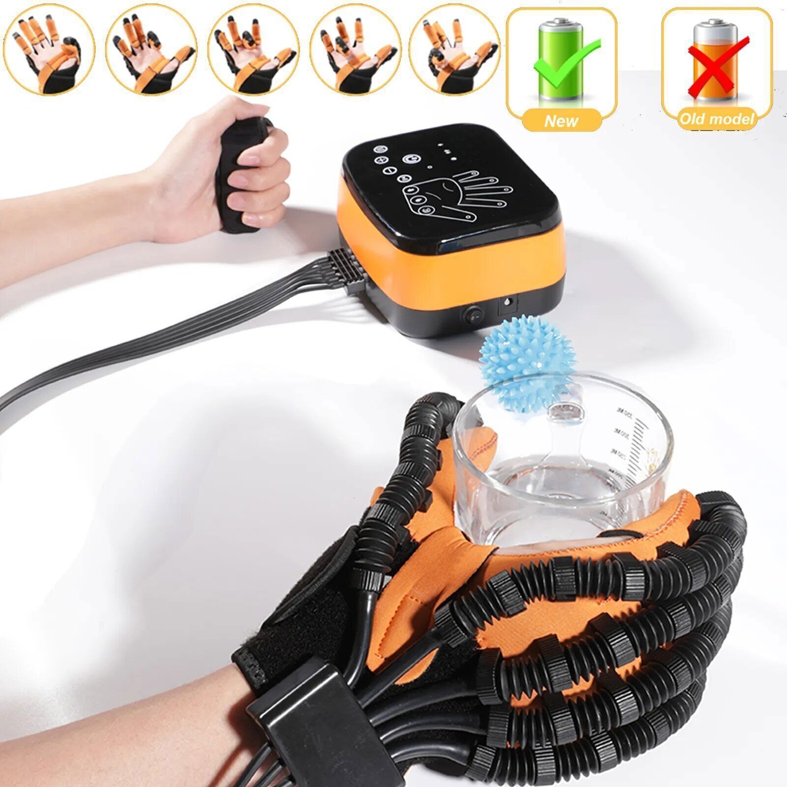 Hand Function Rehabilitation Robot Gloves Trainer Finger Hemiplegia Recovery US