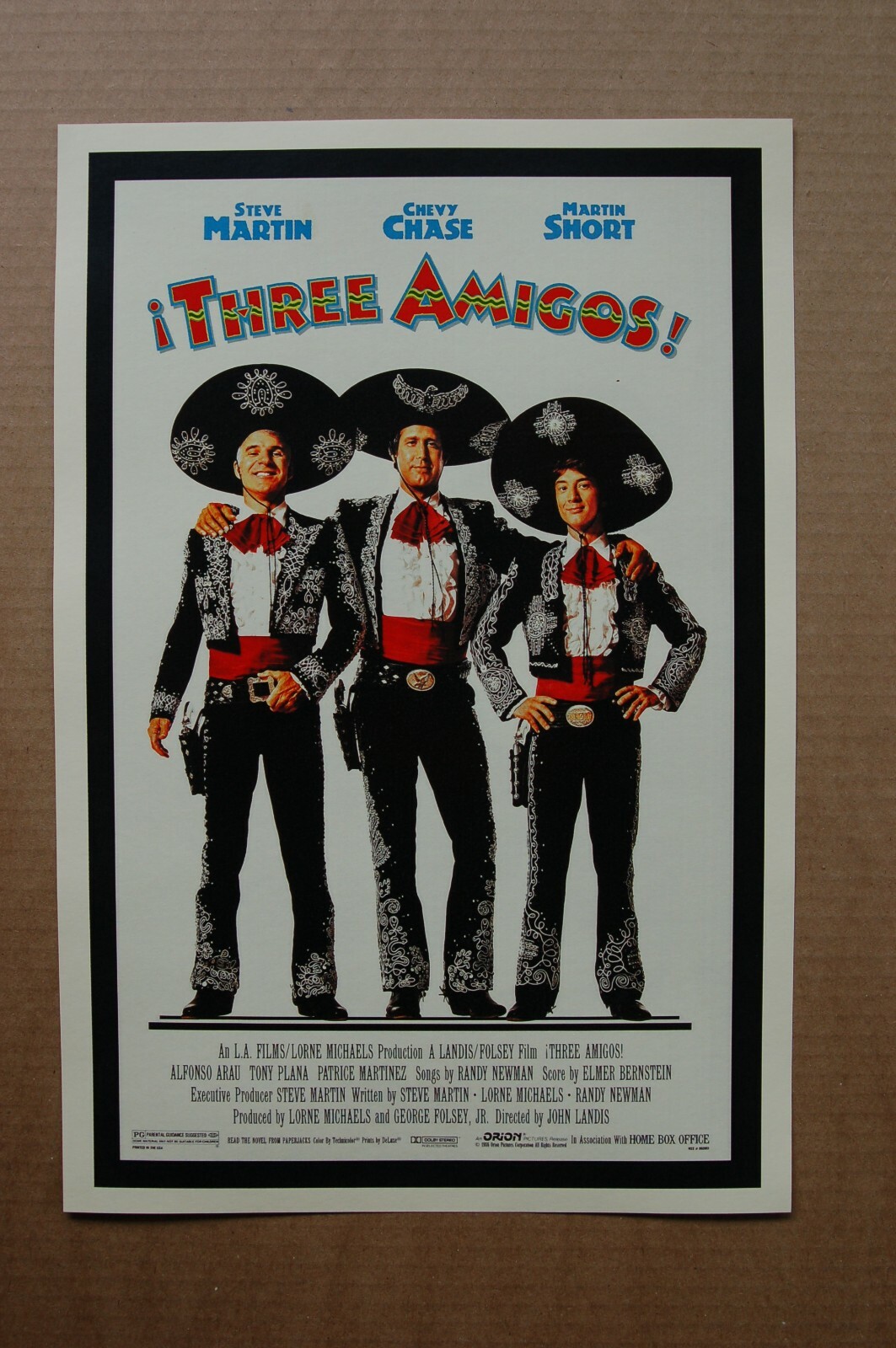Three Amigos Lobby Card Movie Poster Steve Martin Chevy Chase Martin Short
