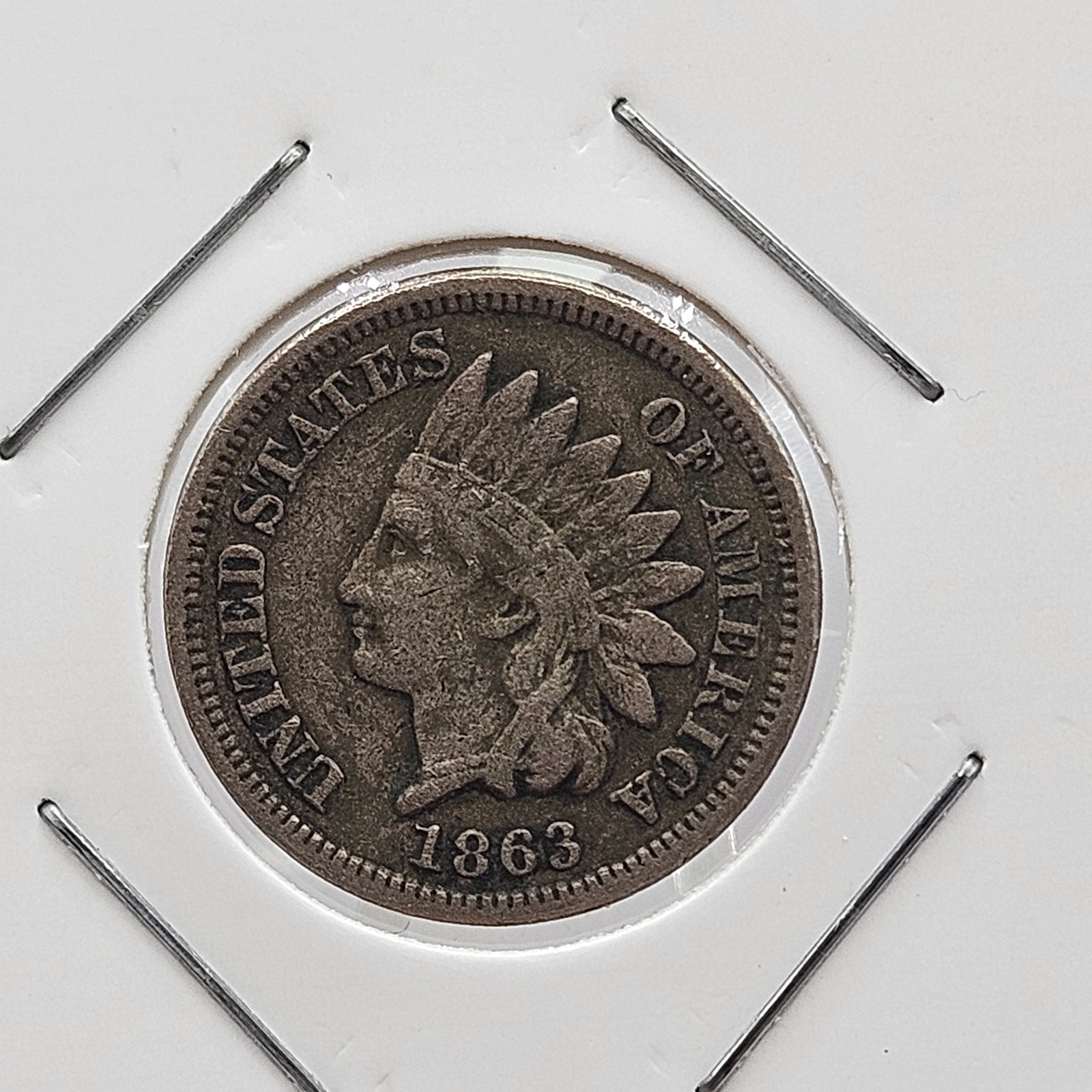 Nice 1863 Cooper Nickel Indian Head Cent Penny Partial Liberty