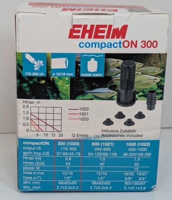 Eheim CompactON 300 Aquarium Pump 7watt