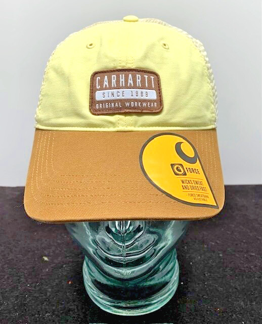 CARHARTT Women's Snapback Hat Butter Yellow Canvas Mesh Back NEW w/TAG