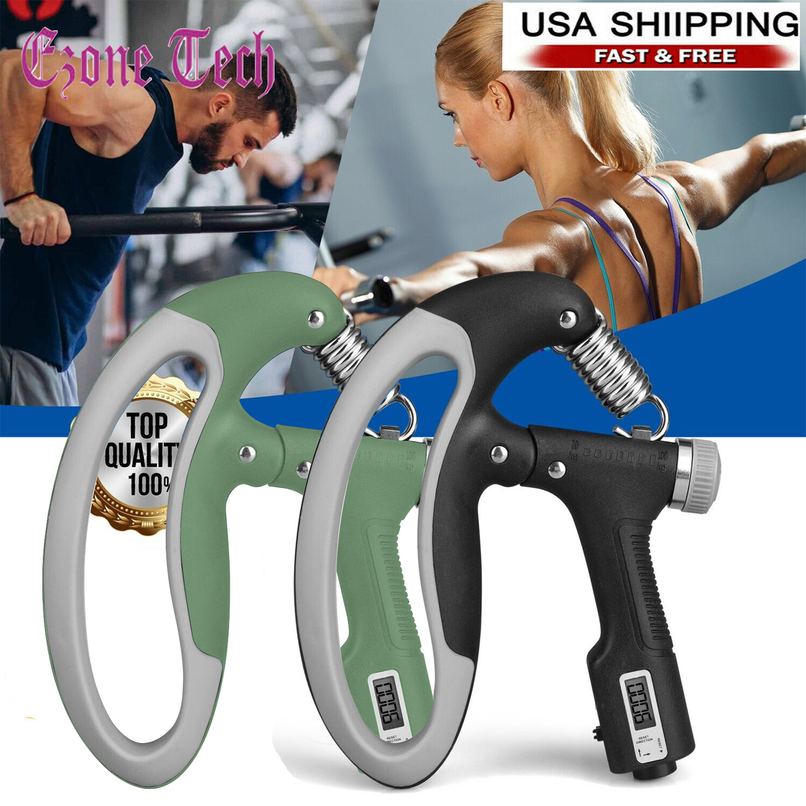 Hand Grip Strengthener Trainer Hand Exerciser Resistance 11-132Lb Gym Exerciser