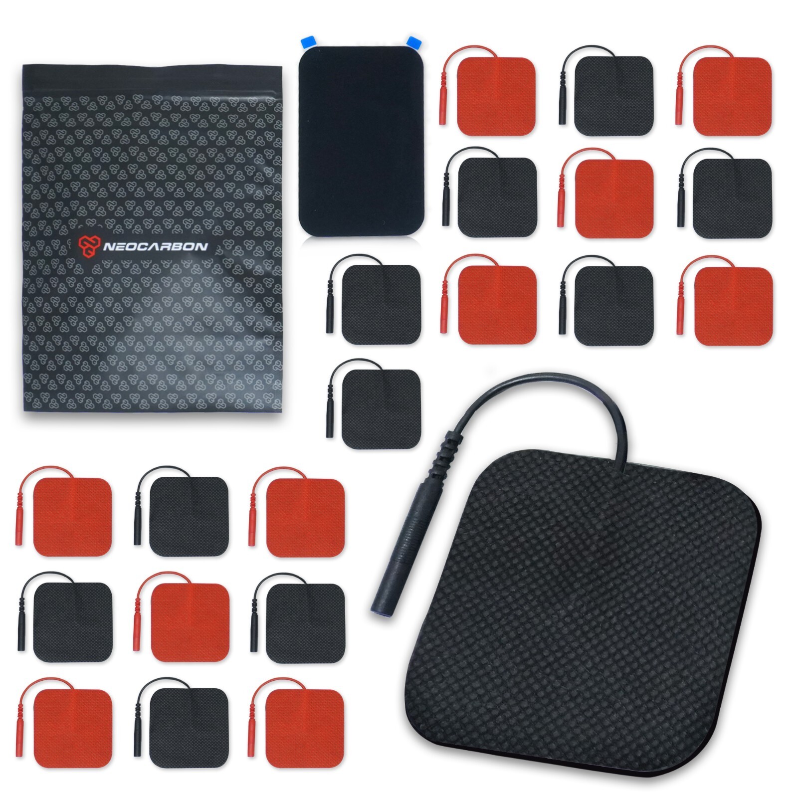 Reusable Electrode Pads for TENS PRO Unit 20 Replacement Pads with Holder, Mixed