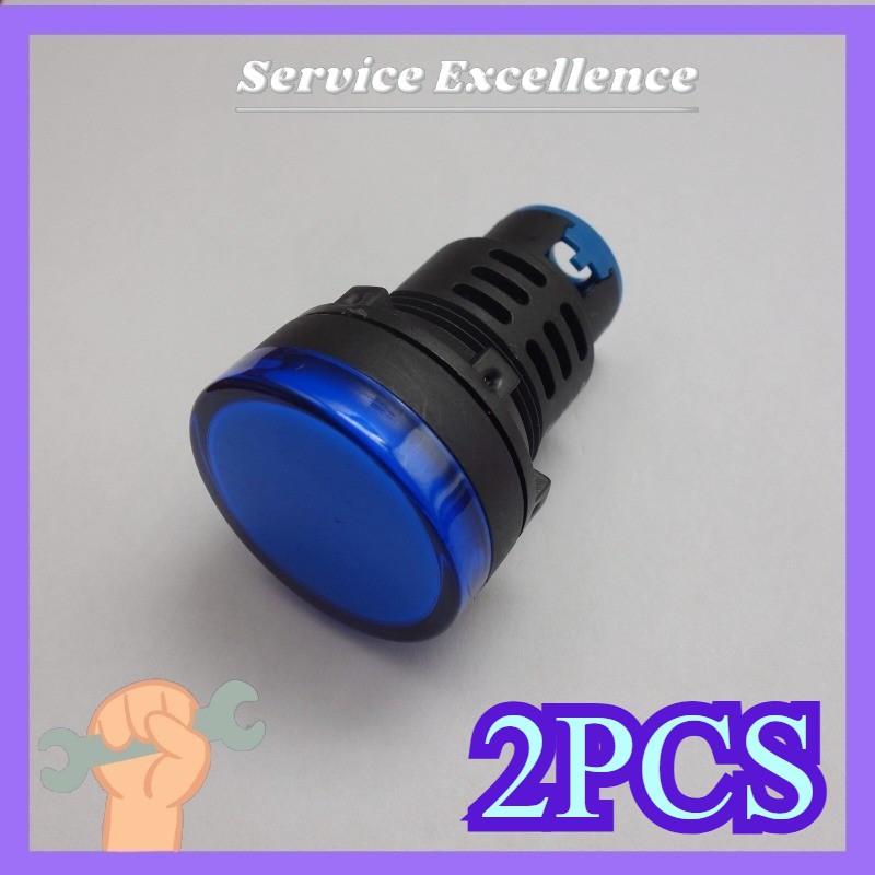NEW 2X Pilot light Blue Led Lamp Φ30mm Screw Terminal 120V AC/DC Fast Shipping