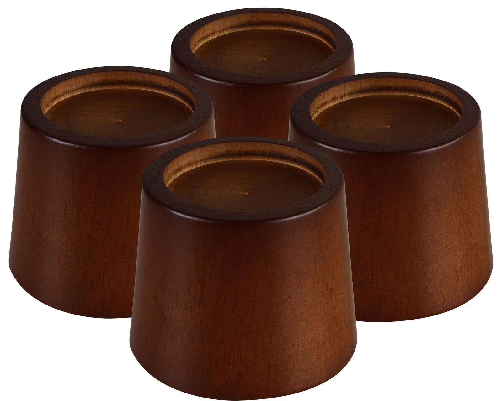 Wood Bed Furniture Risers Blocks - 3 inch Set of 4 Bed Risers, Heavy Duty Sol...