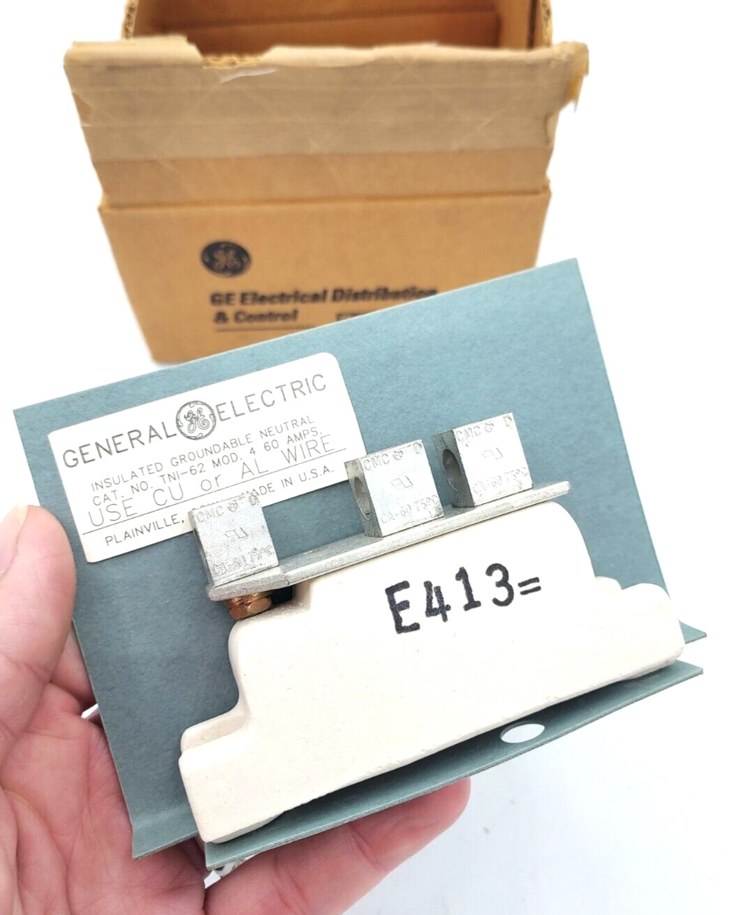 *NEW* General Electric GE TNI62 Insulated Groundable Neutral 60A 600V SHIPS FREE