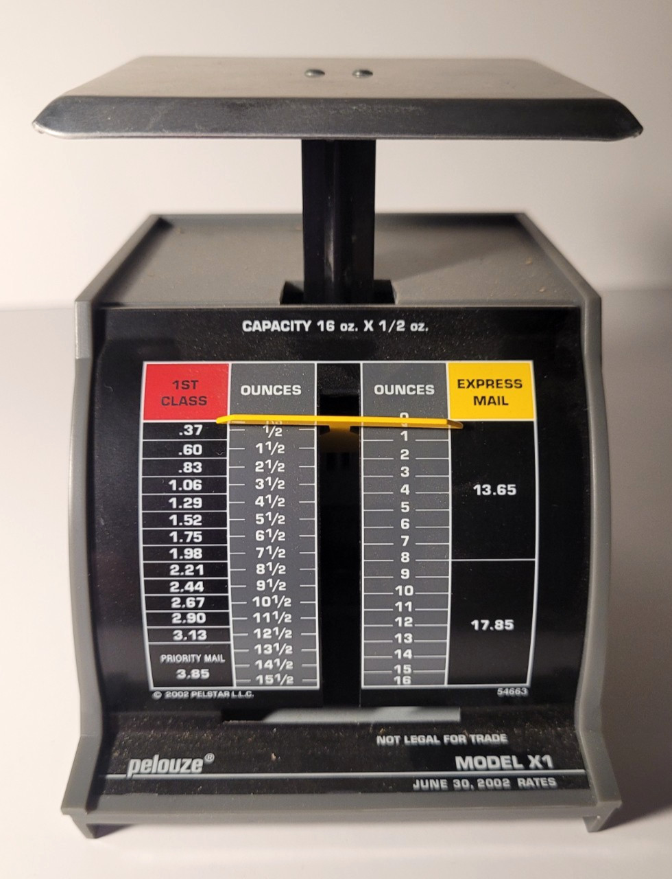 Pelouze Model X1 Postal Scale Mechanical Mail Scale 16 Oz Vintage Office Desk