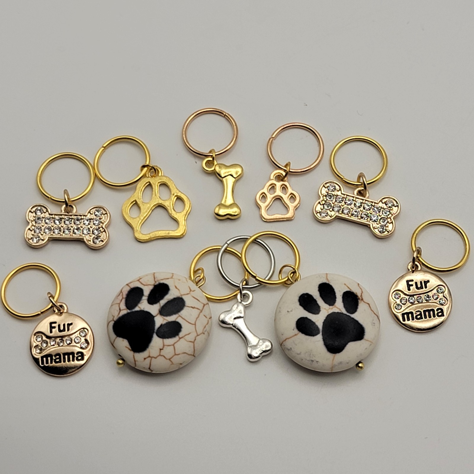 Set Of 10 Dog/pet Themed Stitch Markers For Knitting Crochet Fuber Arts
