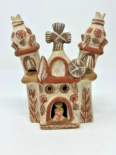 Peru Folk Art Pottery Mission Church Terra Cotta Hand Made Latin America