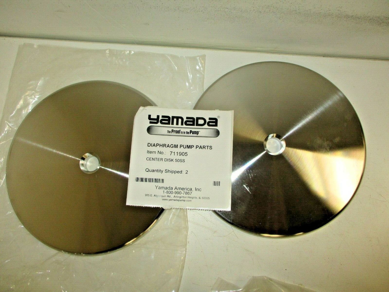 Yamada 711905 Daiphragm Pump Center Disk Repair Part,50SS (2 New Disk)