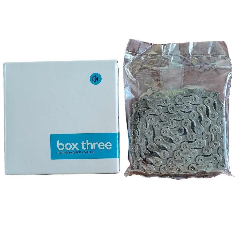 BOX THREE PRIME 9 126 link BMX Racing Bicycle Chain 1/2" X 3/32"  POLISHED GREY