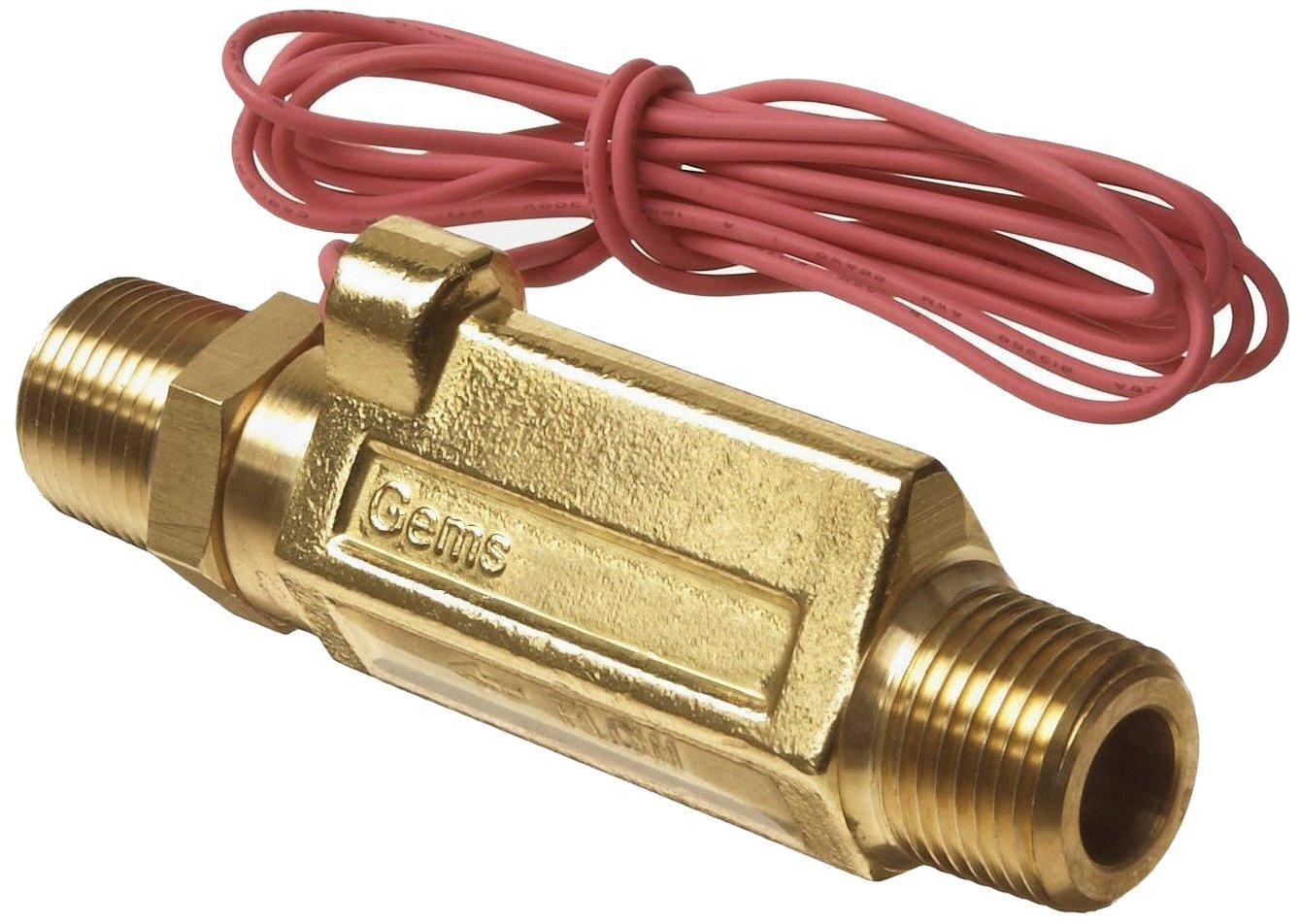 Gems Sensors - 168433 FS-380 Series Brass High Pressure Flow Switch, Inline,