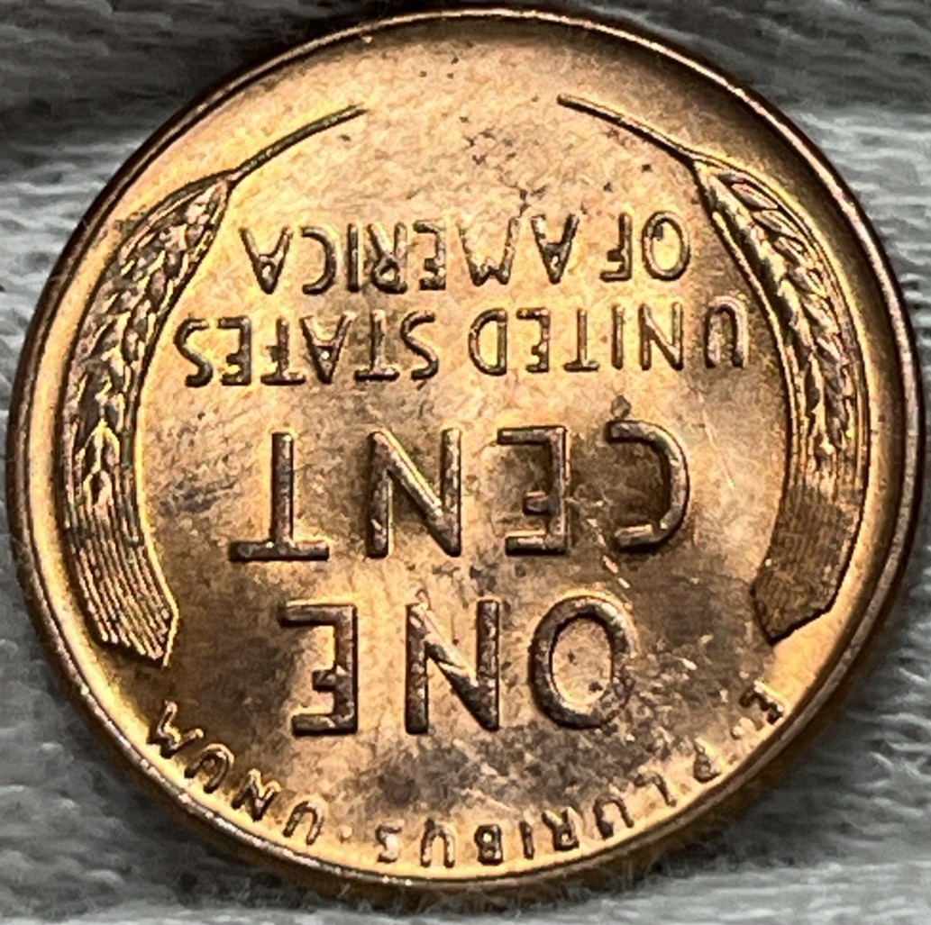 1957 D Lincoln Wheat Penny Errors Die Clash Uncirculated