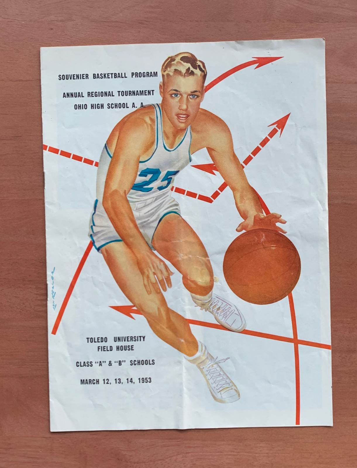 1953 A B Annual Regional Tournament Basketball Souvenir Program HS Toledo, Ohio