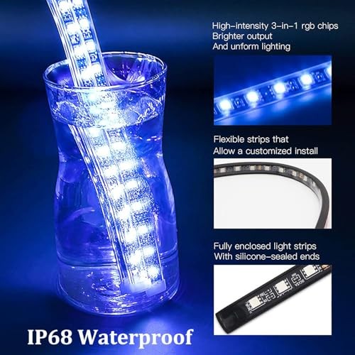 12PCS Motorcycle Underglow Kit, Motorcycle Lights Underglow Kit with APP