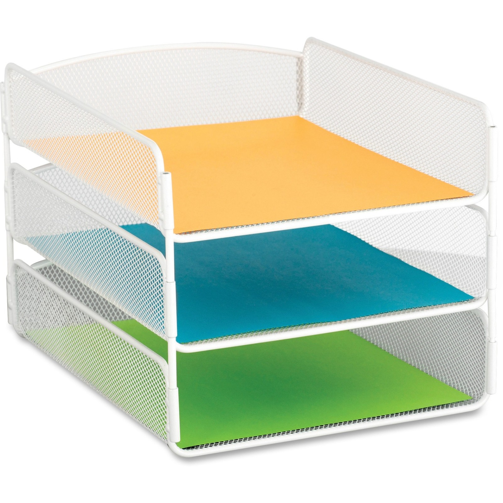 Safco 3271WH_35 Onyx Letter Tray 3 Compartment 3 Tier White