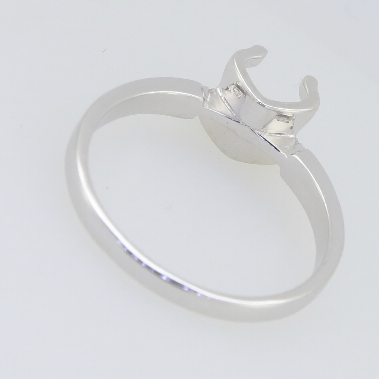 Sterling Silver Semi Mount Ring Setting Round RD 6X6mm White Topaz