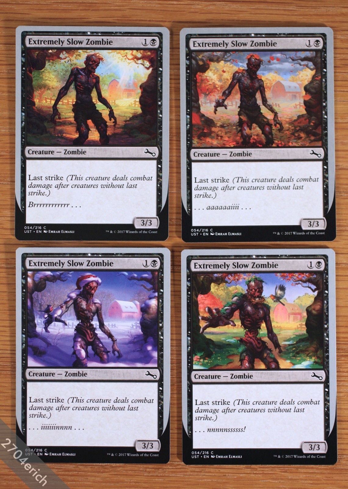 Unstable Extremely Slow Zombie Set of 4 *Summer, Fall, Winter, Spring *NM* MTG