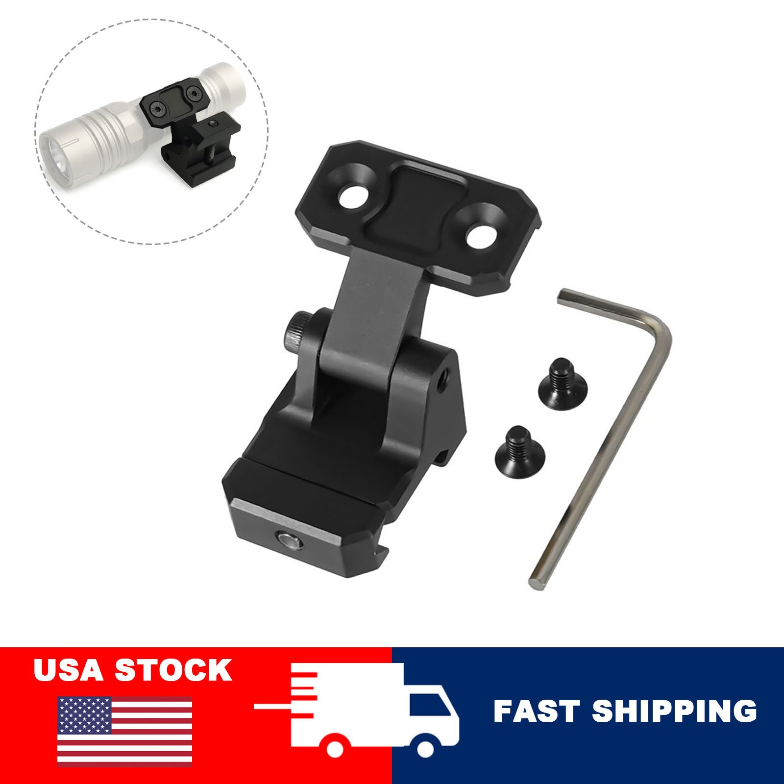Tactical Offset Light Mount For M300 M600 Hunting Flashlight Fit Picatinny Rail