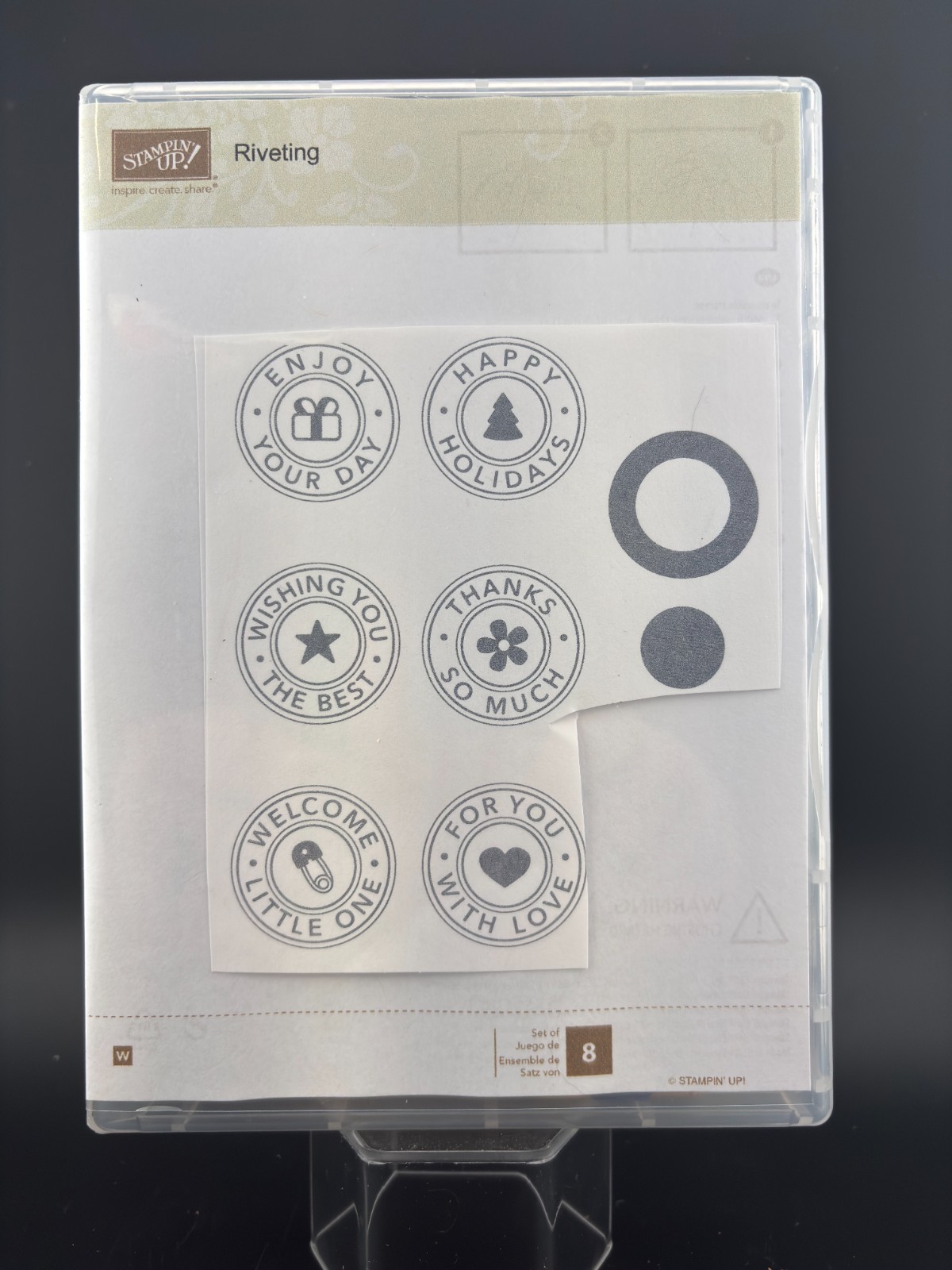 Stampin’ Up! RIVETING Stamp Set Wood Mounted Rubber 2006 Hostess