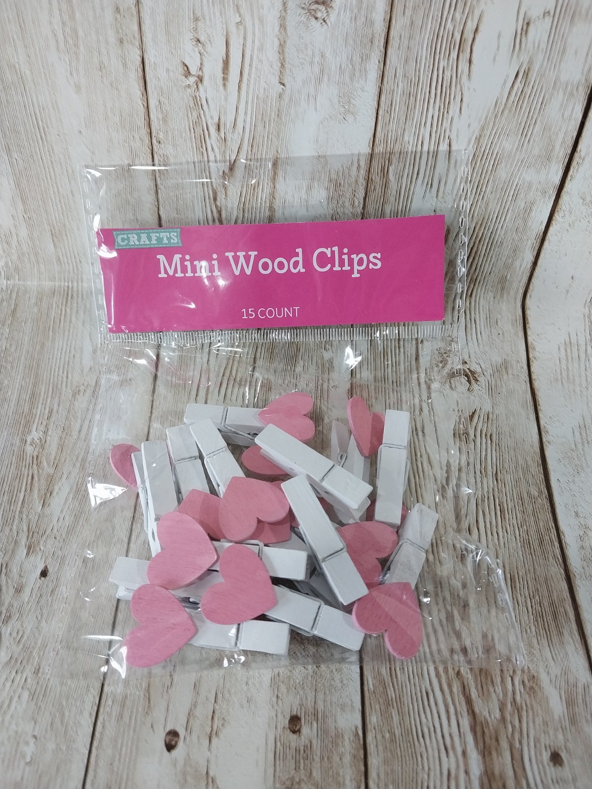 New 15 Heart Mini Craft Clips Clothespin Wreaths Decor Photo Valentine's Garland