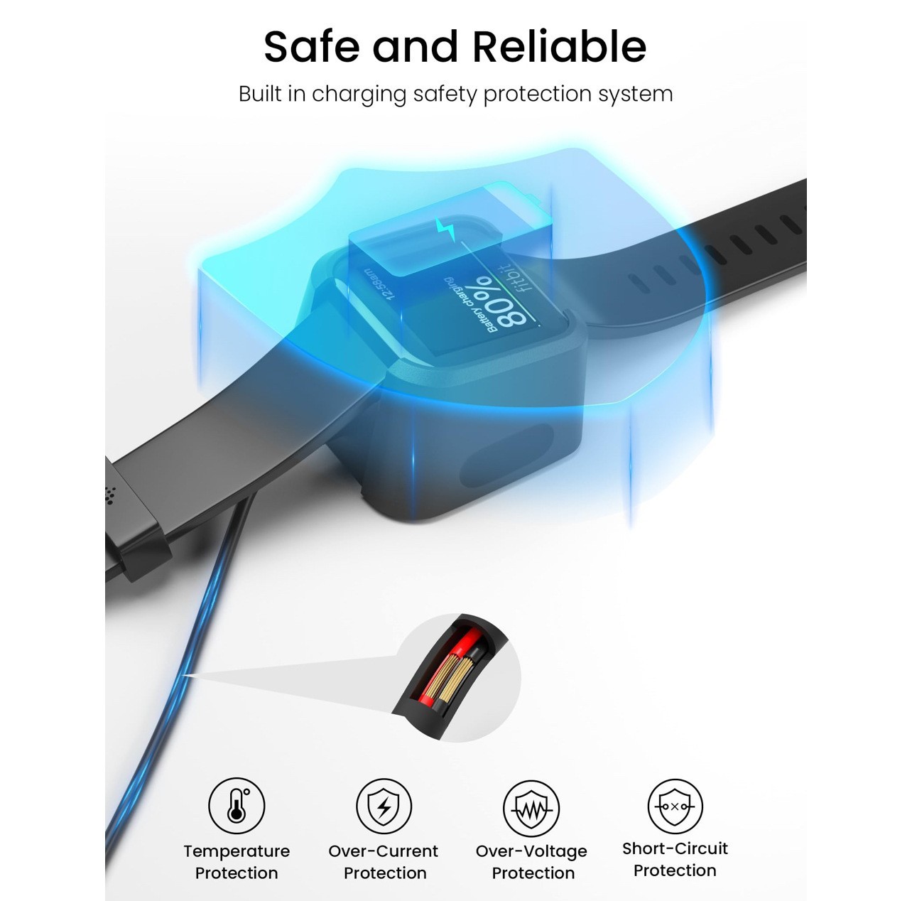 Fitbit Versa & Versa Lite & Versa SE USB Charging Dock Station Cable Charger kit