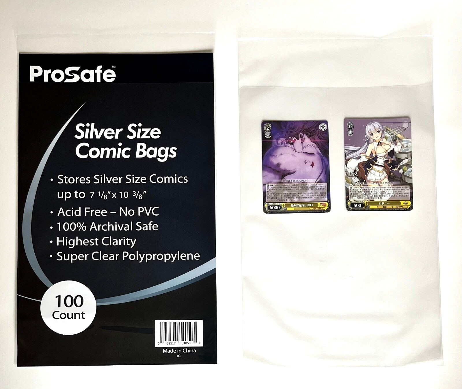 1000 Comics Bags Silver Age with Flap Clear Comic Book Sleeves Protectors Holder