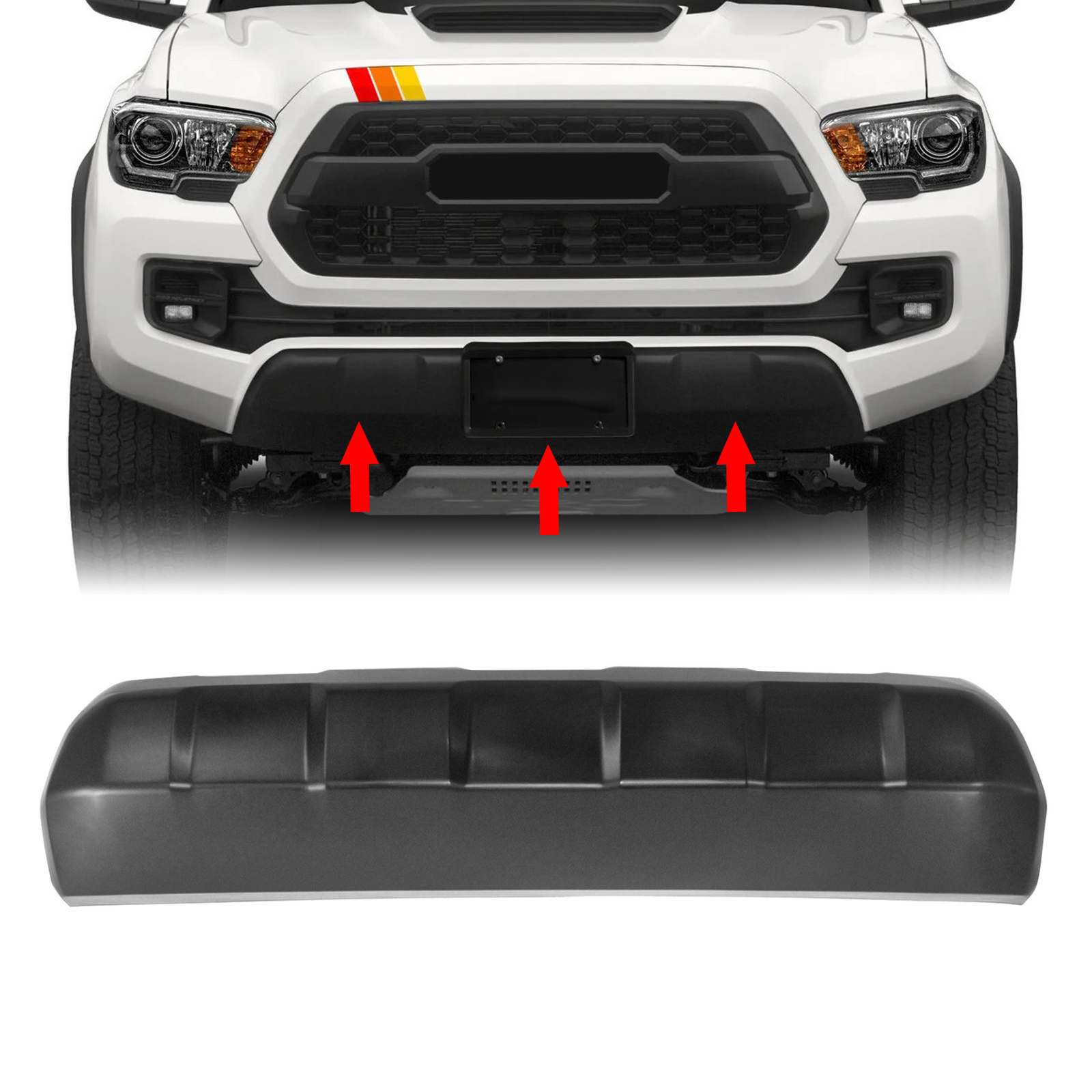 Front Bumper Lower Valance Panel Skid Plate For 2016-2023 Toyota Tacoma