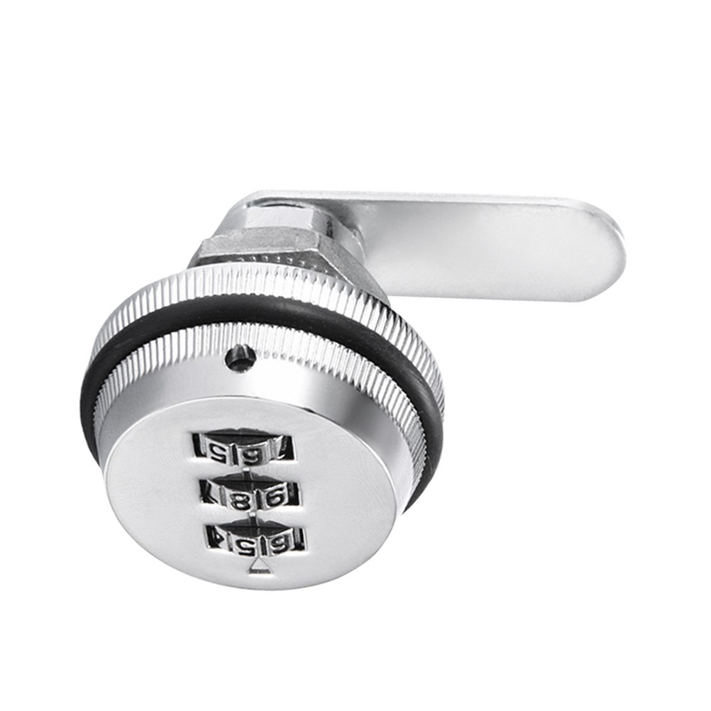 Keyless 3 Dial Cam Lock for Cabinet Drawer Mailbox Silver Durable Security