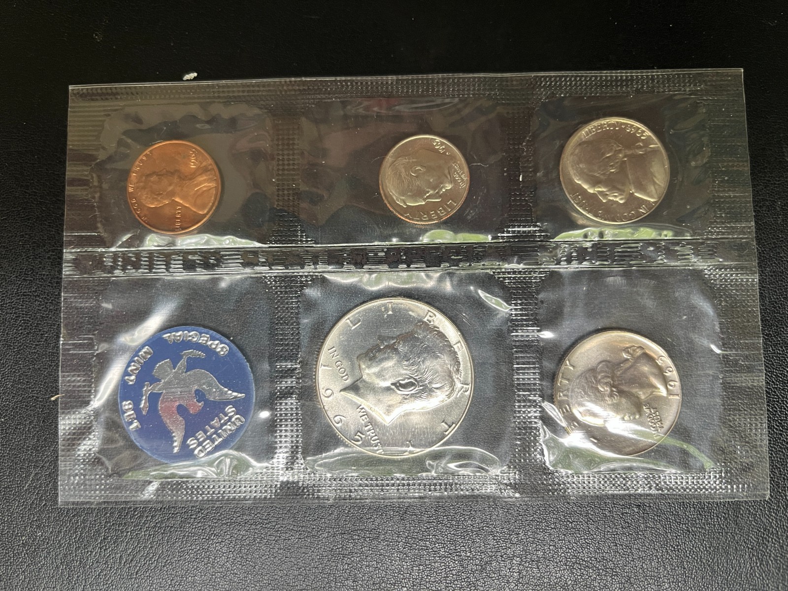 1965 UNITED STATES PHILADELPHIA MINT UNCIRCULATED COIN SET (5 COINS) NO ENVELOPE