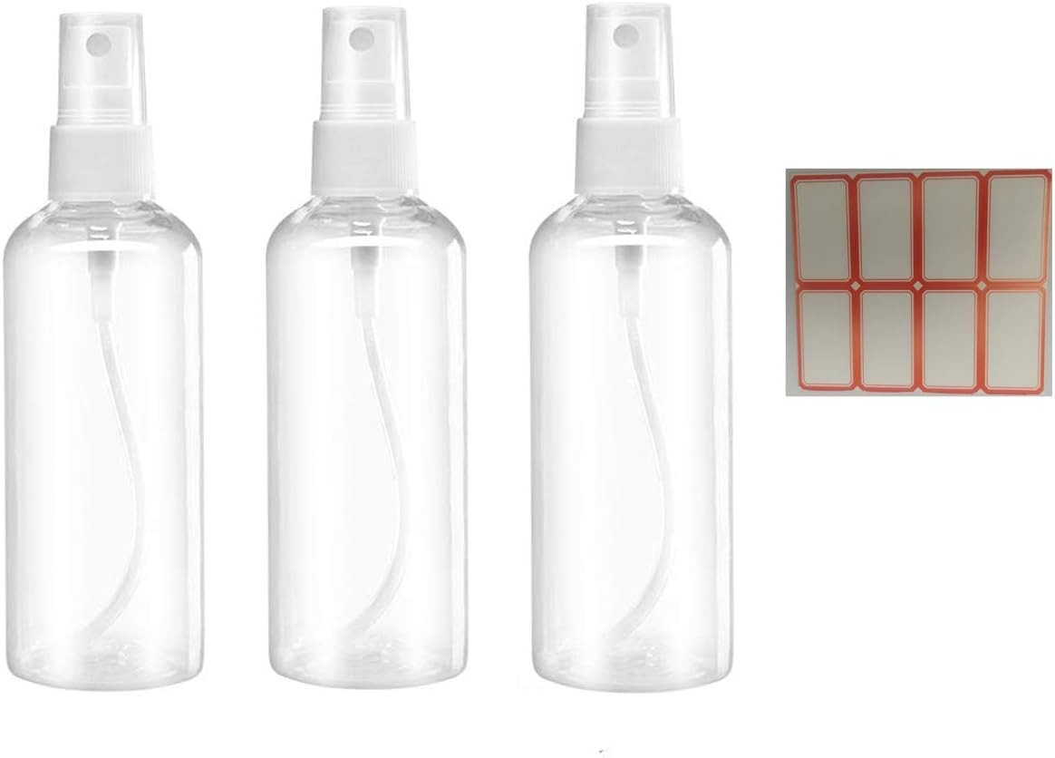 50ml Mini Empty Travel Spray Bottles with Labels, Set of 3, 50ml