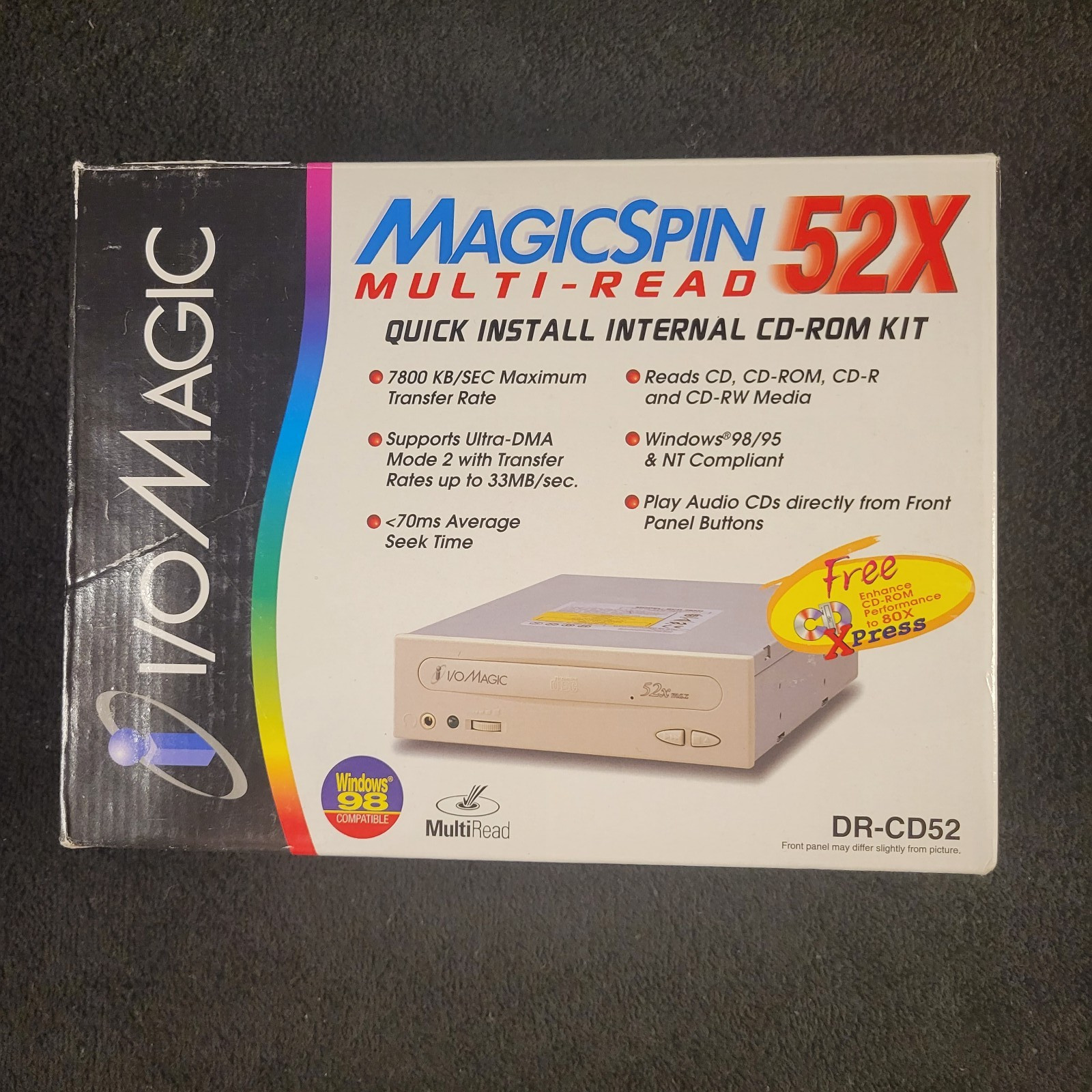 I/O Magic DR-CD52 52X CD-Rom ATAPI/E-IDE Internal Drive MagicSpin Multi-Read
