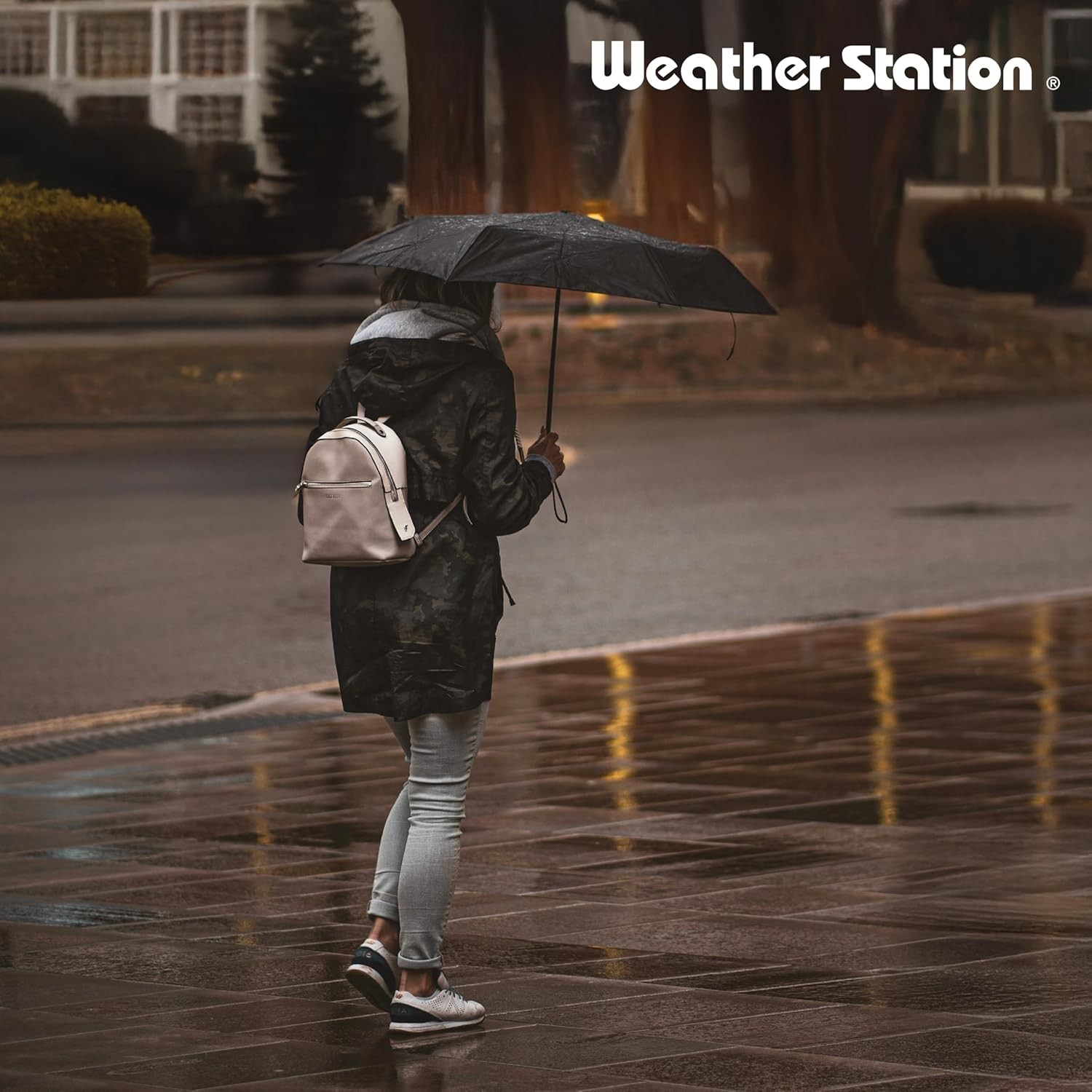 Weather Station Automatic Rain Umbrella, Windproof, Lightweight, and...