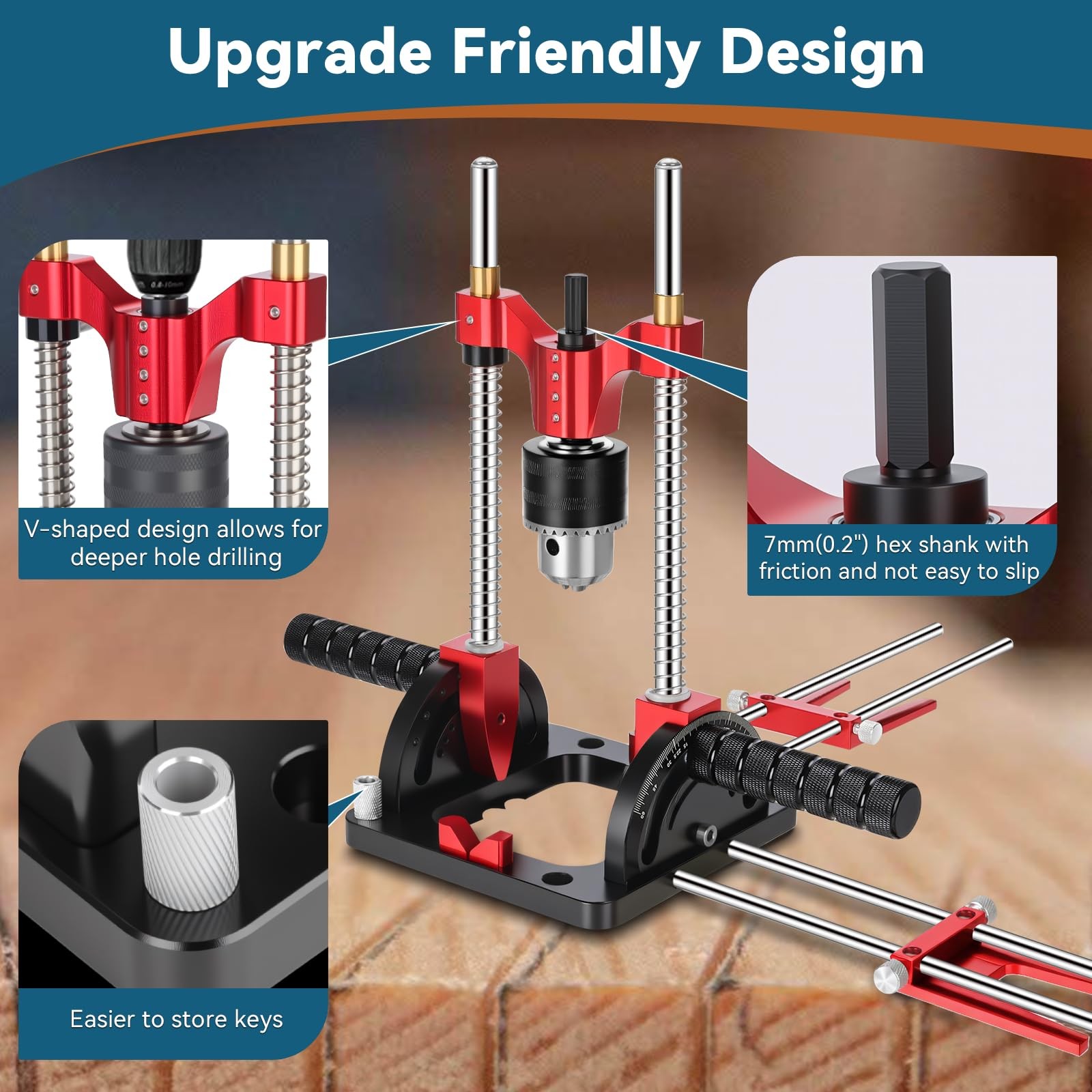 Portable Drill Guide, Multi Angle Drill Guide for Straight Holes, Precision D