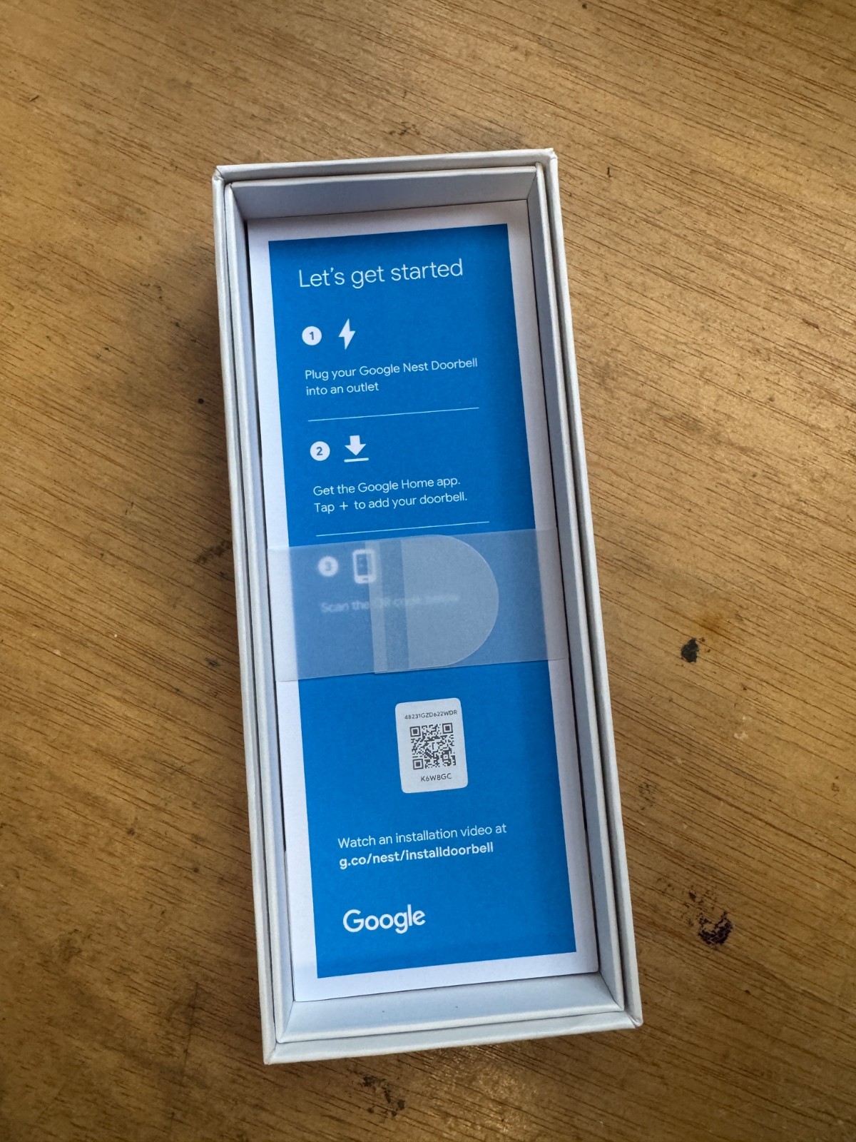 Google Nest Doorbell, Wireless Battery - Snow - Open Box