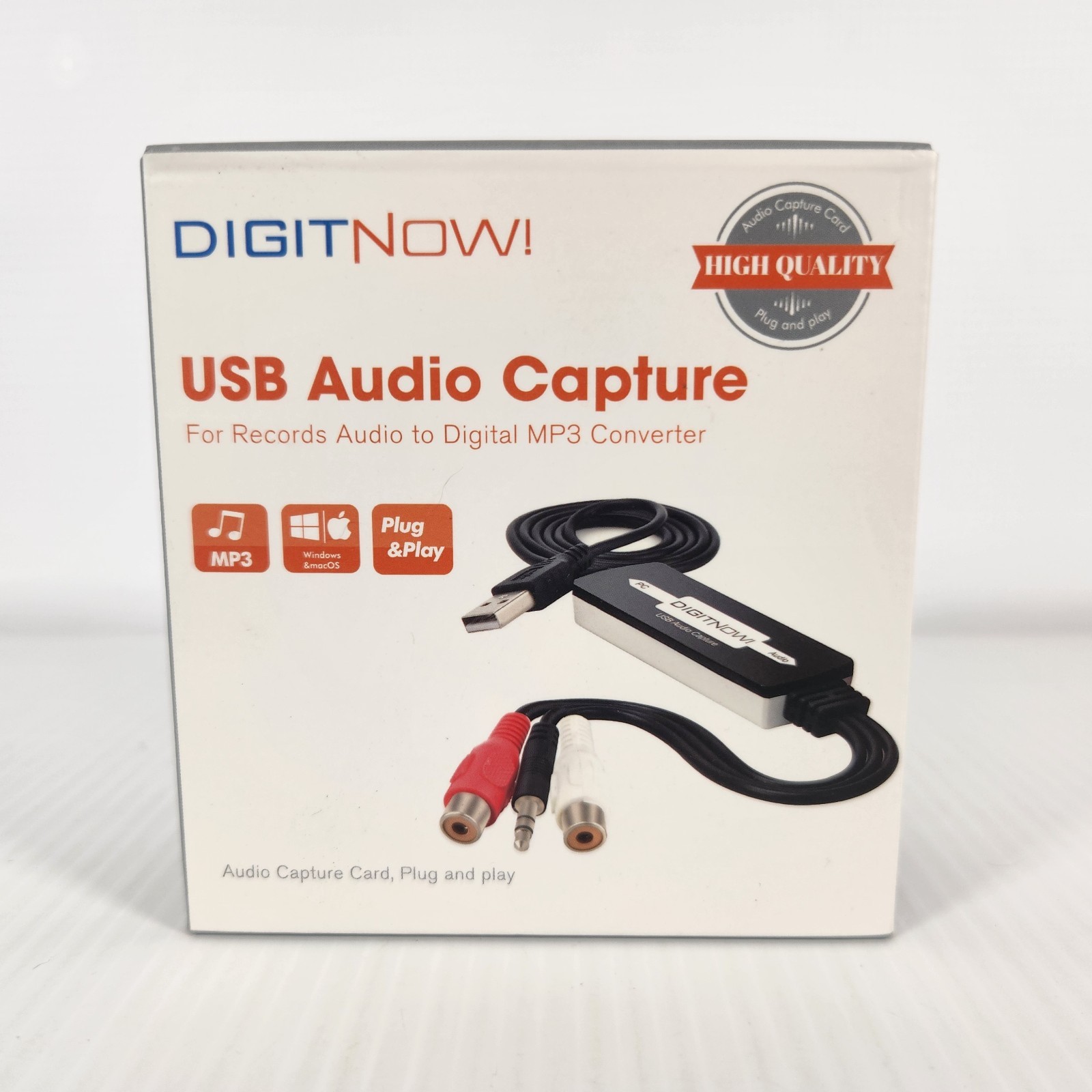 DIGITNOW USB Audio Capture Card RCA 3.5mm MP3 Converter PC Mac New Sealed
