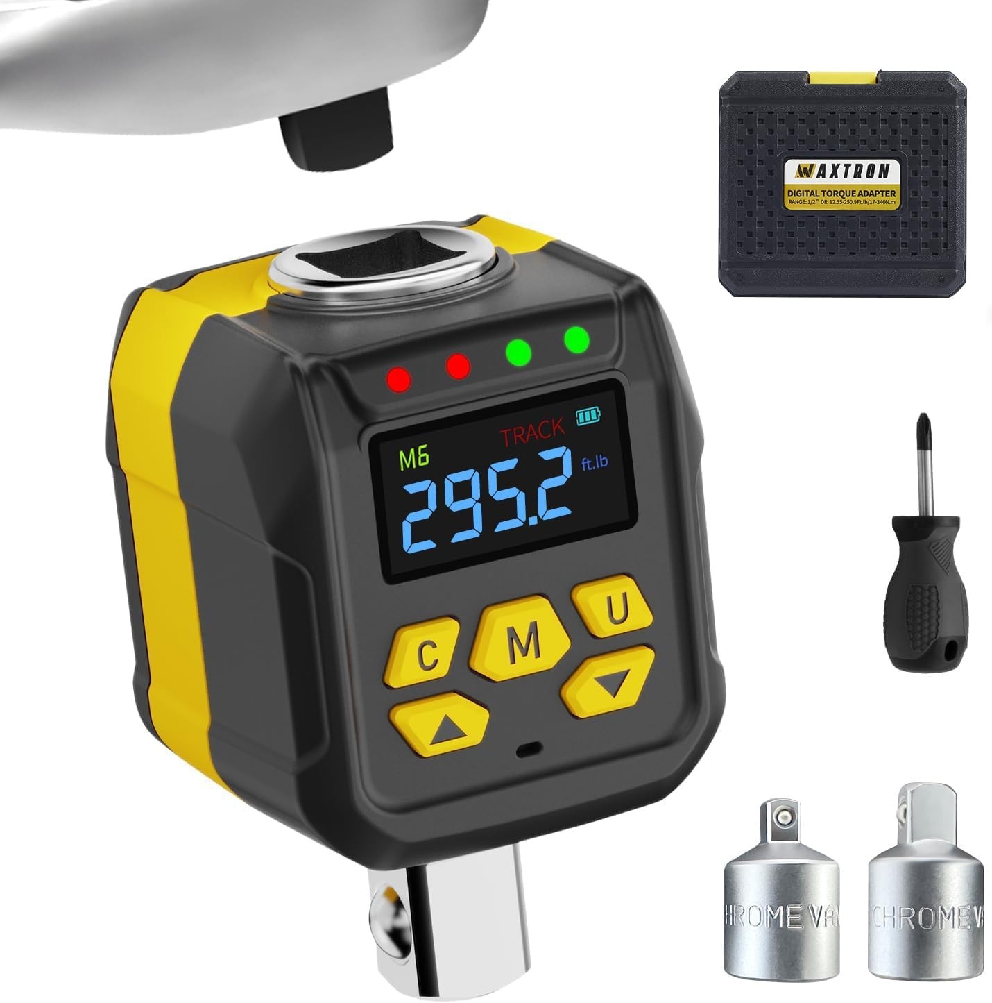 1/2" Drive Digital Torque Wrench Adapter Set with 1/4" & 3/8" Reducers, 15-295