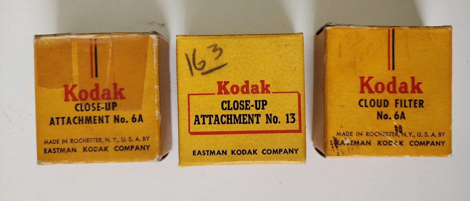 Vintage Kodak Close Up Attachments No 6A No 13 Cloud Filter Lot w Boxes Eastman