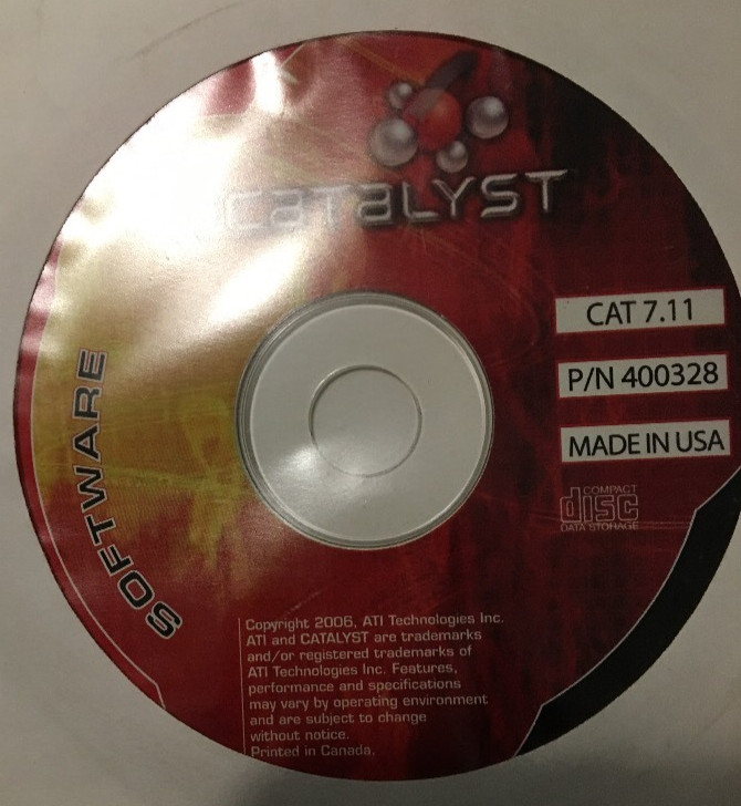 ATI Catalyst Software Disc-CAT 7.11 P/N 400328 (PC, 2006)Made In USA-VERY RARE