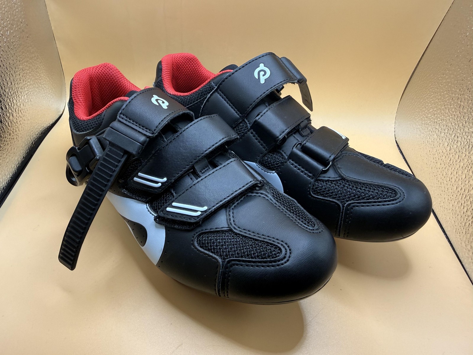 Peloton Cycling Shoes Womens Size 38 Black Red Clipless Cleats Spin Bike Indoor
