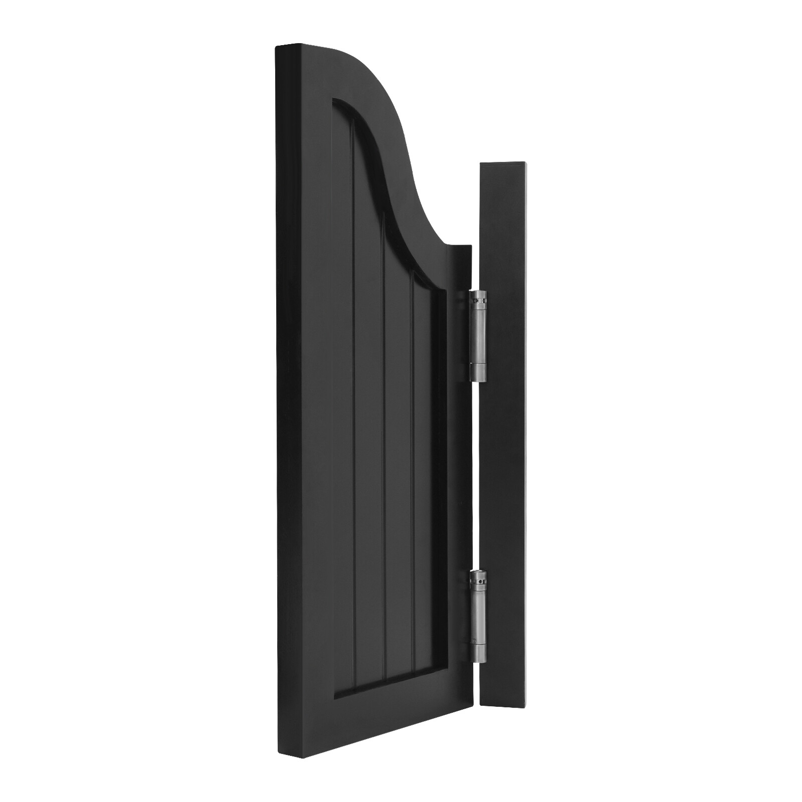 Modern Swing Solid Wood Door Vertical Stripe Partition Door 70x70cm Black