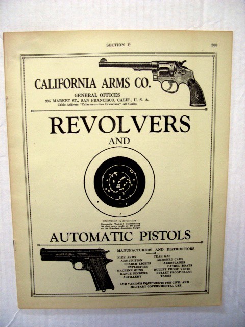 CALIFORNIA ARMS REVOLVERS & AUTOMATIC PISTOLS PRODUCT CATALOG VG