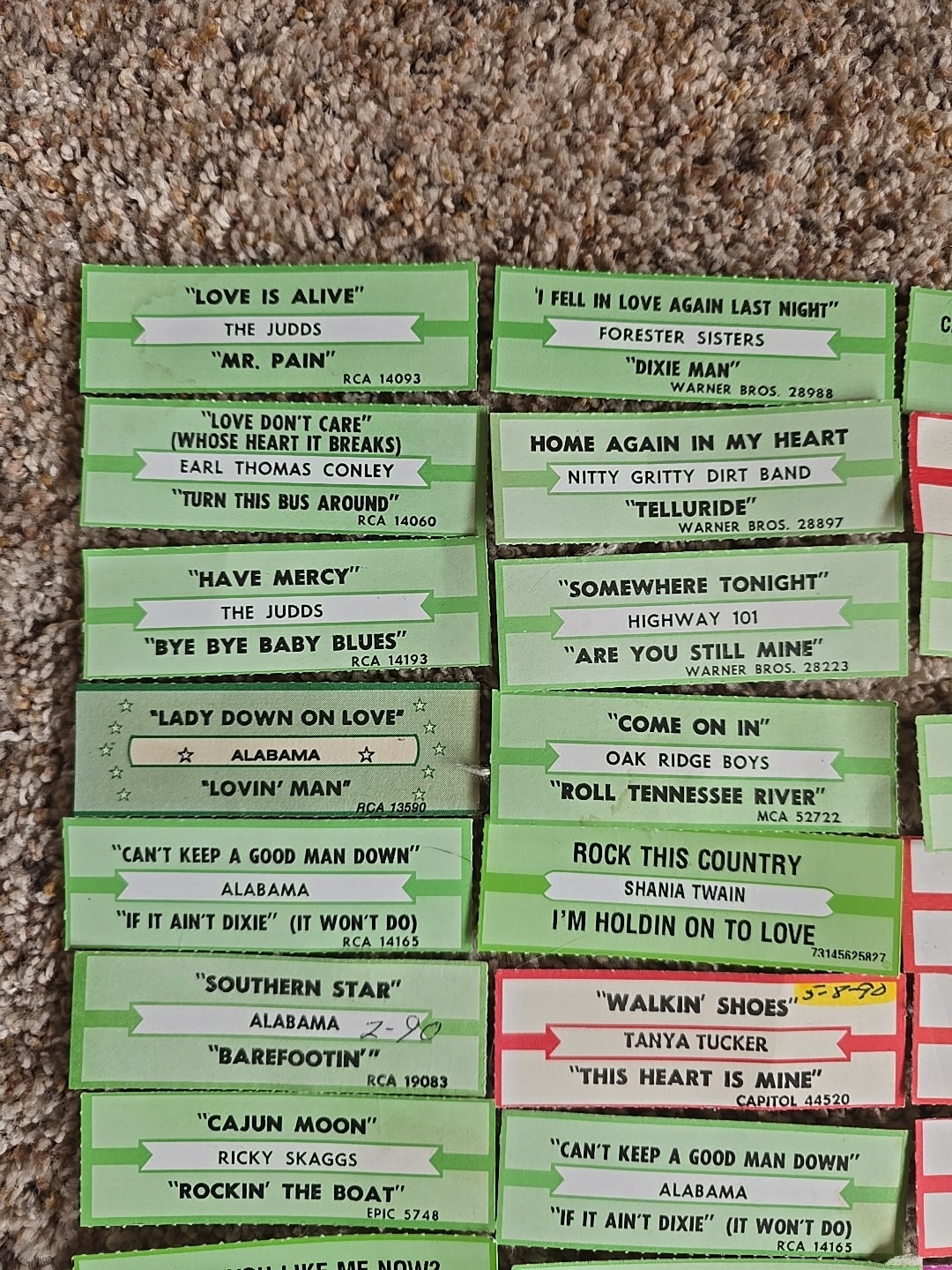 LOt OF 50 JUKEBOX TITLE STRIPS
