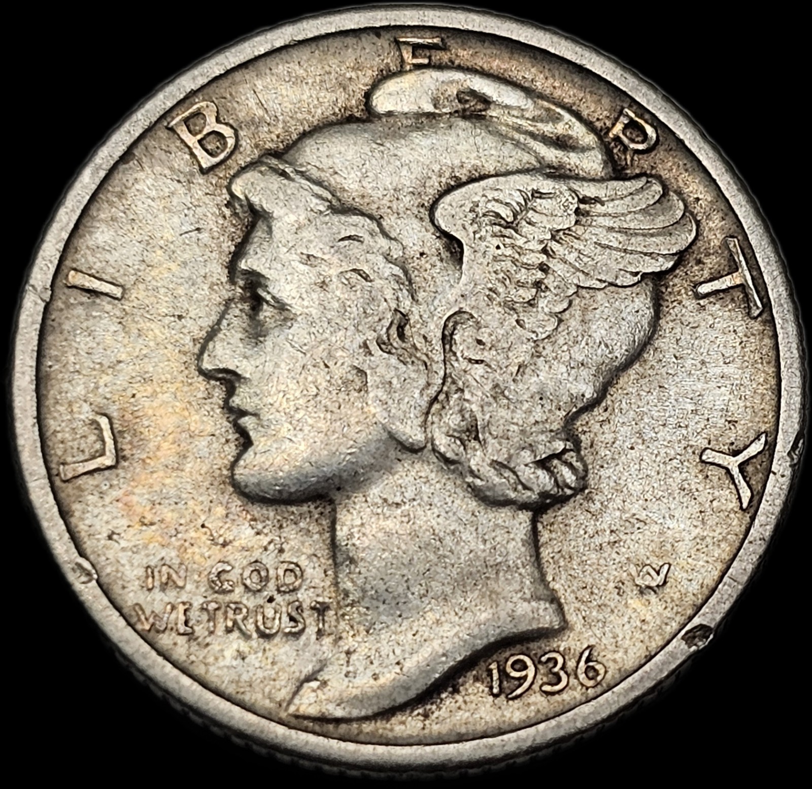 1936 Mercury Dime XF Free USA Shipping 10c Silver