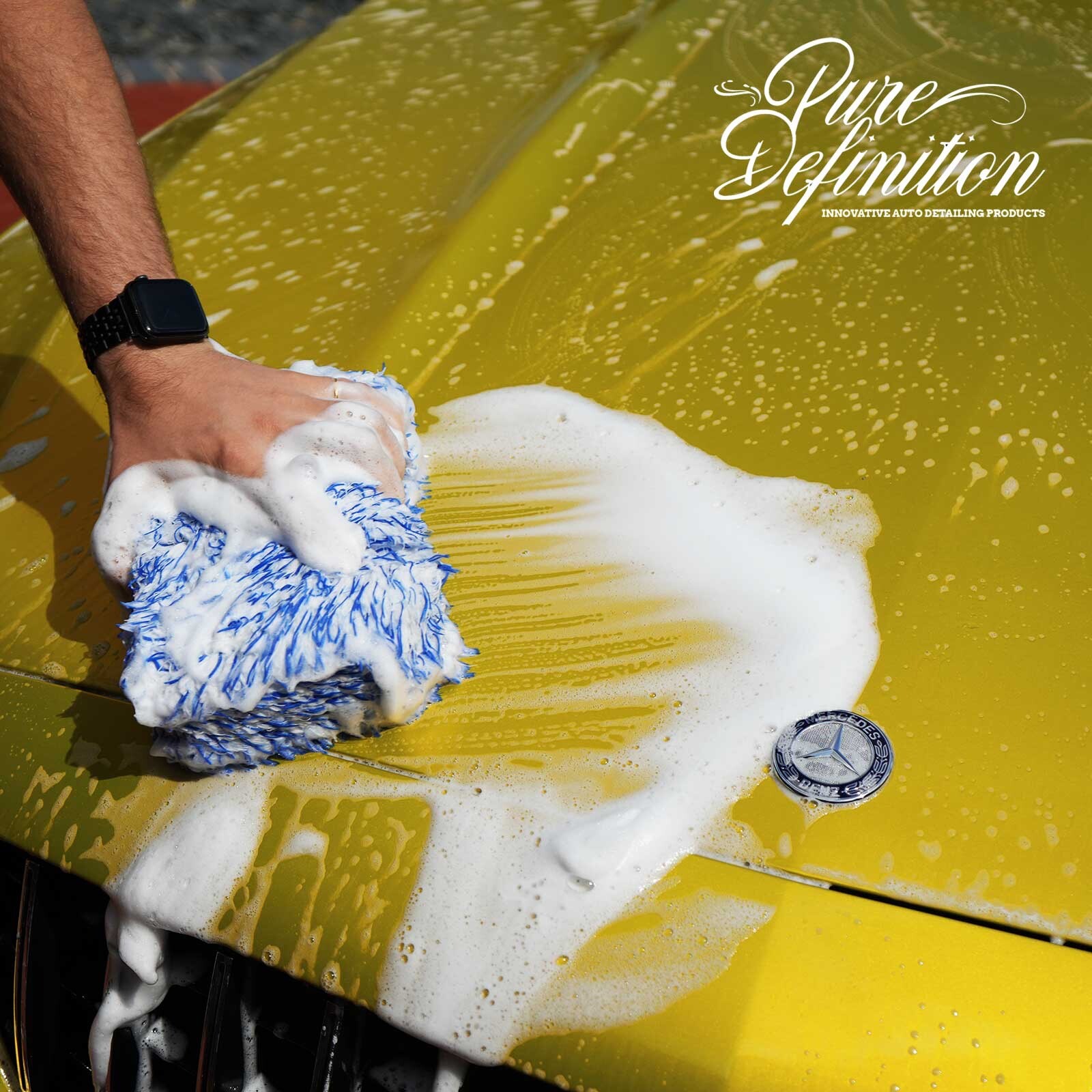 Car Cleaning Sponge Microfibre Pad 2 Pack Washing Auto Detailing Pure Definition