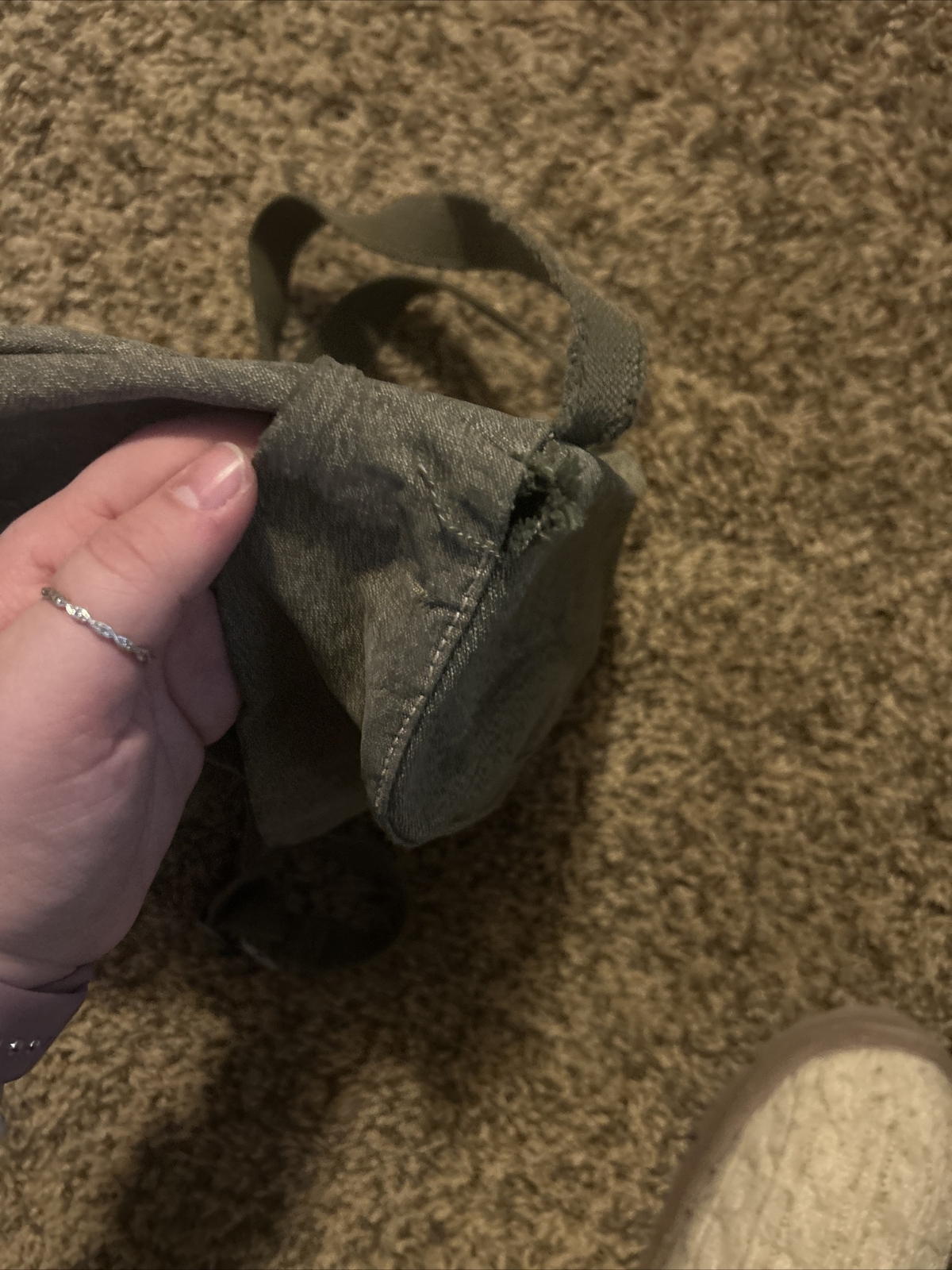 Vintage Military Canvas Tote Bag With Shoulder Strap, Button Close