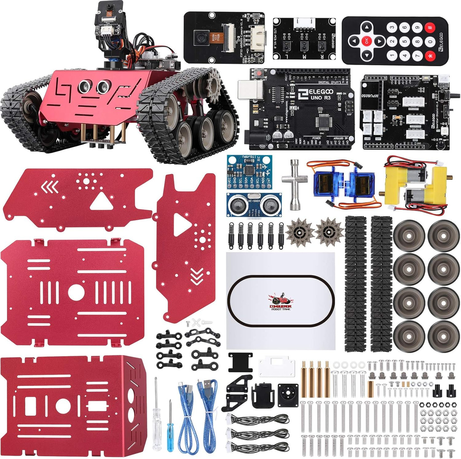 Elegoo Conqueror Robot Tank Kit with UNO R3 for Arduino STEM Coding Robotics for