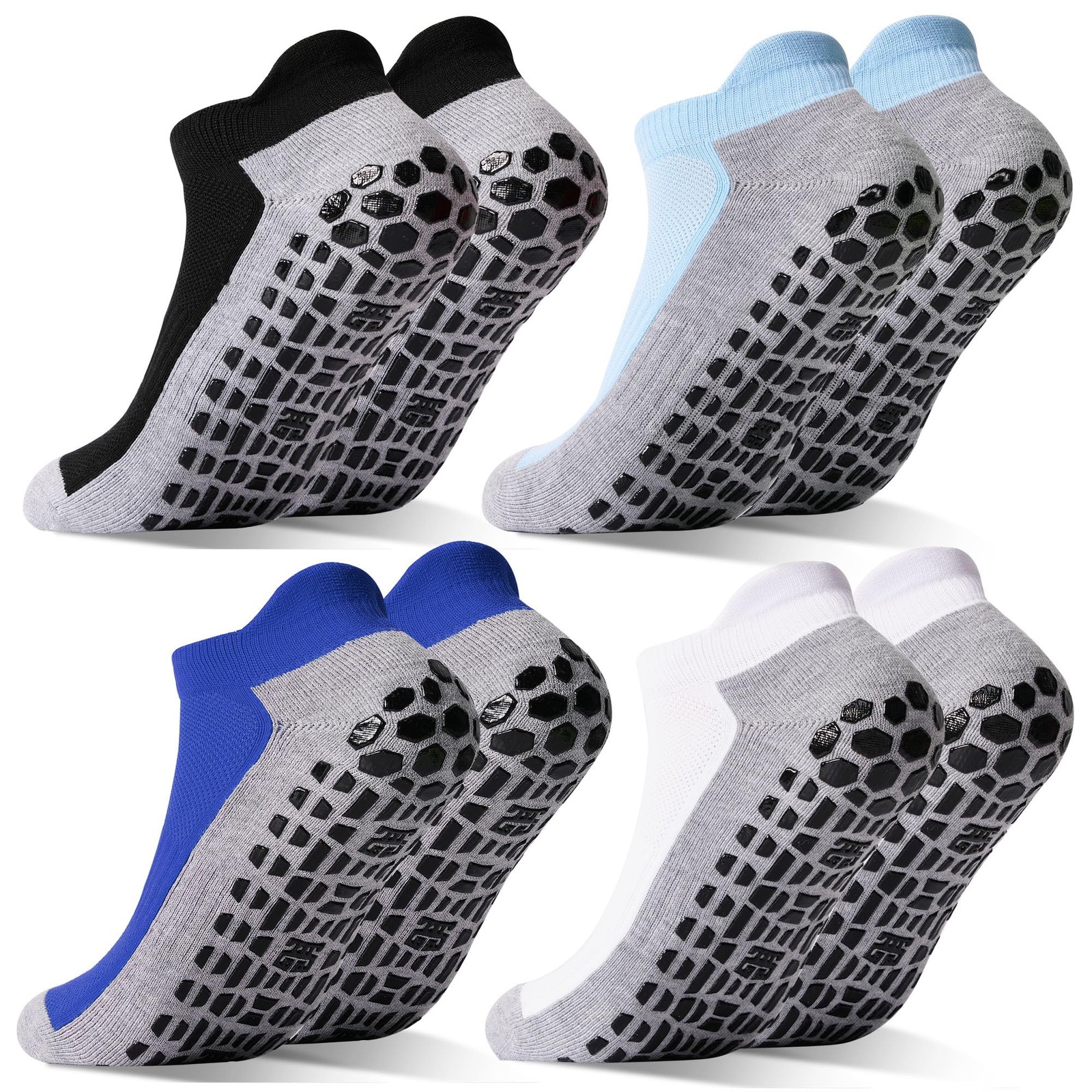 Men’s Non Slip Socks with Grips Yoga Pilates Anti Skid Athletic Ankle Gym Hom...